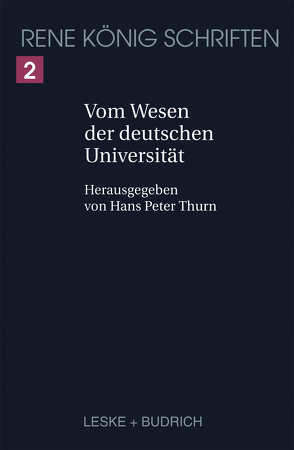 Vom Wesen der deutschen Universität von Thurn,  Hans Peter