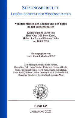 Von den Mühen der Ebenen und der Berge in den Wissenschaften von Kant,  Horst, Pfaff,  Gerhard