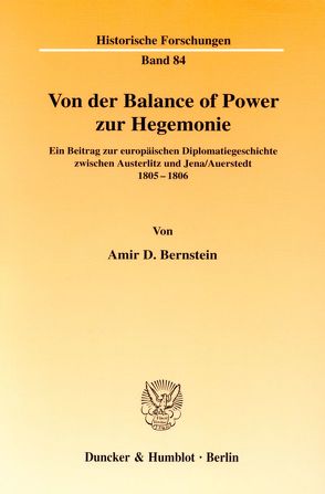 Von der Balance of Power zur Hegemonie. von Bernstein,  Amir D.