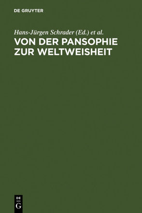 Von der Pansophie zur Weltweisheit von Anderegg,  Johannes, Schrader,  Hans-Jürgen, Weder,  Katharine