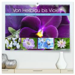 Von Hellblau bis Violett Blütenpracht (hochwertiger Premium Wandkalender 2024 DIN A2 quer), Kunstdruck in Hochglanz von Kruse,  Gisela