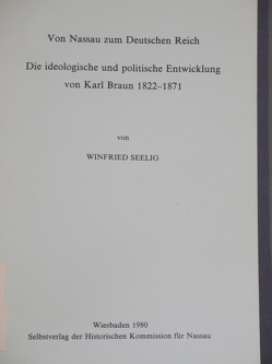 Von Nassau zum Deutschen Reich von Seelig,  Winfried