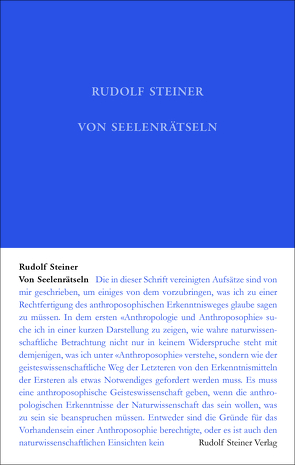 Von Seelenrätseln von Steiner,  Rudolf