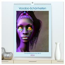 Voodoo-Schönheiten – Computerträume aus der KI (hochwertiger Premium Wandkalender 2024 DIN A2 hoch), Kunstdruck in Hochglanz von aka stine1,  Christine