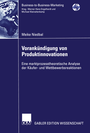 Vorankündigung von Produktinnovationen von Niedbal,  Meike, Plinke,  Prof. Dr. Wulff