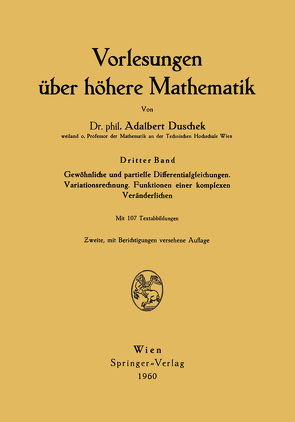 Vorlesungen über höhere Mathematik von Duschek,  Adalbert