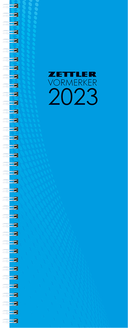 Vormerkbuch blau 2023 – Bürokalender 10,5×29,7 cm – 1 Woche auf 2 Seiten – mit Ringbindung – robuster Kartoneinband – Tischkalender – 709-0015