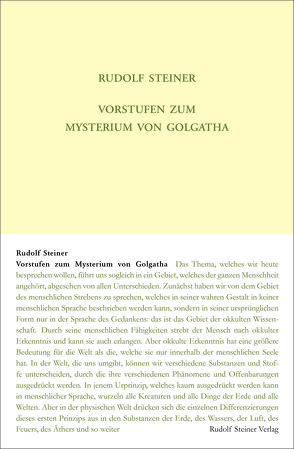 Vorstufen zum Mysterium von Golgatha von Rudolf Steiner Nachlassverwaltung, Steiner,  Rudolf
