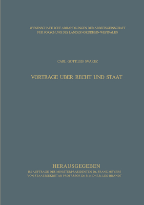 Vorträge über Recht und Staat von Svarez,  Carl Gottlieb