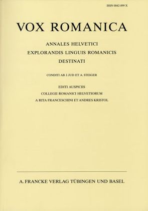 Vox Romanica 60 (2001) von Liver,  Ricarda, Wunderli,  Peter