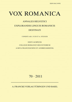 Vox Romanica 70 (2011) von Castillo Lluch,  Monica, De Stefani,  Elwys