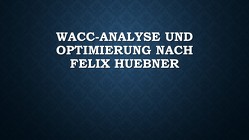 WACC-Analyse und ‑Optimierung nach Felix Huebner von Huebner,  Felix