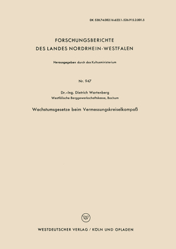 Wachstumsgesetze beim Vermessungskreiselkompaß von Wartenberg,  Dietrich