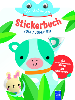 Wackelaugen Stickerbuch zum Ausmalen (Cover Kuh)