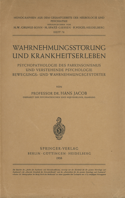 Wahrnehmungsstörung und Krankheitserleben von Jacob,  H.