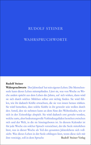 Wahrspruchworte von Rudolf Steiner Nachlassverwaltung, Steiner,  Rudolf