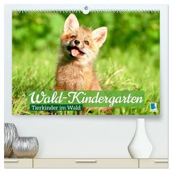 Wald-Kindergarten: Tierkinder im Wald (hochwertiger Premium Wandkalender 2024 DIN A2 quer), Kunstdruck in Hochglanz von CALVENDO,  CALVENDO