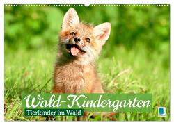 Wald-Kindergarten: Tierkinder im Wald (Wandkalender 2024 DIN A2 quer), CALVENDO Monatskalender von CALVENDO,  CALVENDO
