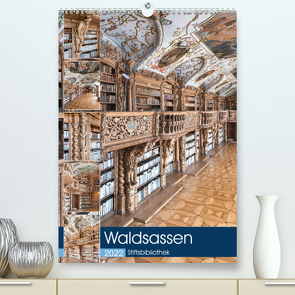 Waldsassen Stiftsbibliothek (Premium, hochwertiger DIN A2 Wandkalender 2022, Kunstdruck in Hochglanz) von Schmidt,  Bodo