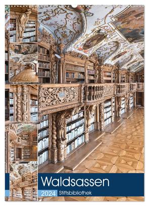 Waldsassen Stiftsbibliothek (Wandkalender 2024 DIN A2 hoch), CALVENDO Monatskalender von Schmidt,  Bodo
