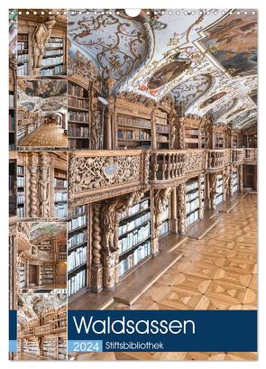 Waldsassen Stiftsbibliothek (Wandkalender 2024 DIN A3 hoch), CALVENDO Monatskalender von Schmidt,  Bodo