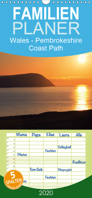 Wales – Pembrokeshire Coast Path – Familienplaner hoch (Wandkalender 2020 , 21 cm x 45 cm, hoch) von Petra Voß,  ppicture-