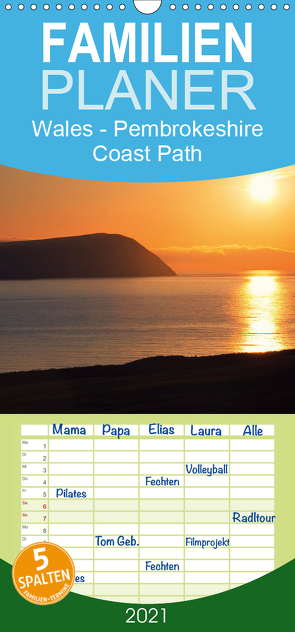 Wales – Pembrokeshire Coast Path – Familienplaner hoch (Wandkalender 2021 , 21 cm x 45 cm, hoch) von Petra Voß,  ppicture-