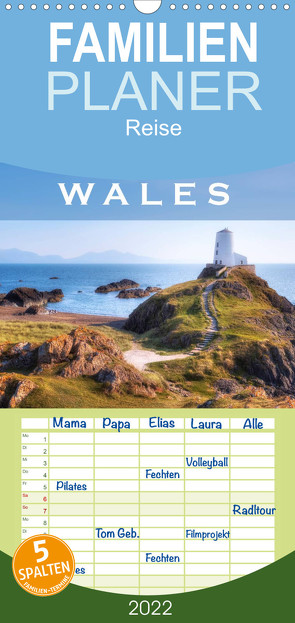 Familienplaner Wales (Wandkalender 2022 , 21 cm x 45 cm, hoch) von Kruse,  Joana