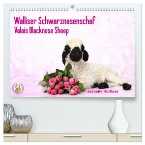 Walliser Schwarznasenschaf Valais Blacknose Sheep (hochwertiger Premium Wandkalender 2024 DIN A2 quer), Kunstdruck in Hochglanz von Hutfluss,  Jeanette