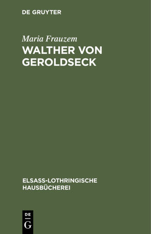Walther von Geroldseck von Frauzem,  Maria