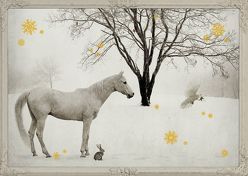 Wand-Adventskalender – Pferd in Schneelandschaft