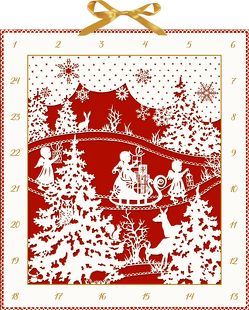 Wand-Adventskalender – Weihnachtlicher Scherenschnitt von Mußenbrock,  Anne