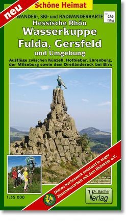 Wander-, Ski- und Radwanderkarte Hessische Rhön, Wasserkuppe, Fulda, Gersfeld und Umgebung