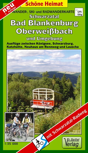 Wander-, Ski- und Radwanderkarte Schwarzatal, Bad Blankenburg, Oberweißbach und Umgebung
