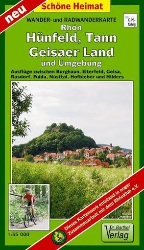 Wander- und Radwanderkarte Rhön, Hühnfeld, Tann, Geisaer Land und Umgebung