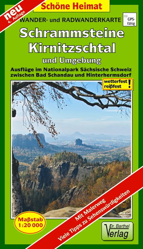 Wander- und Radwanderkarte Schrammsteine, Kirnitzschtal und Umgebung
