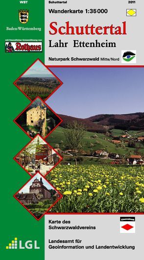 Wanderkarte 1:35000 Schuttertal von Landesamt für Geoinformation und Landentwicklung Baden-Württemberg (LGL)