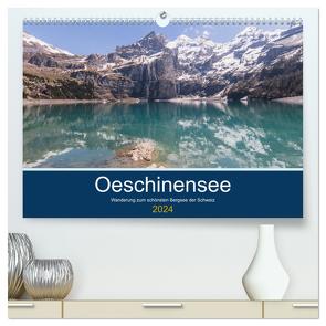 Wanderung zum Oeschinensee (hochwertiger Premium Wandkalender 2024 DIN A2 quer), Kunstdruck in Hochglanz von photography,  IAM