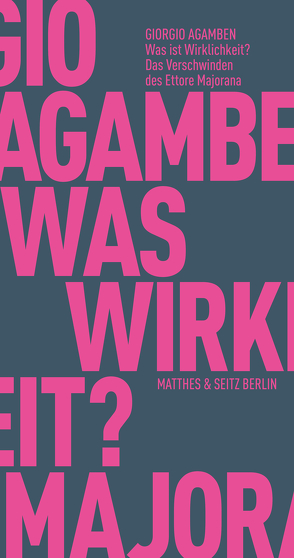 Was ist Wirklichkeit? Das Verschwinden des Ettore Majorana von Agamben,  Giorgio, Hiepko,  Andreas