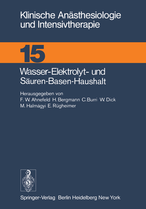 Wasser-Elektrolyt- und Säuren-Basen-Haushalt von Ahnefeld,  F.W.