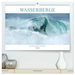 WASSERBERGE – Die Riesenwellen von Nazaré (hochwertiger Premium Wandkalender 2024 DIN A2 quer), Kunstdruck in Hochglanz von Jentschura,  Katja