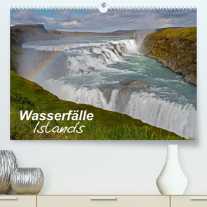 Wasserfälle Islands (Premium, hochwertiger DIN A2 Wandkalender 2023, Kunstdruck in Hochglanz) von Uppena,  Leon