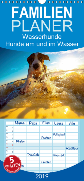 Wasserhunde: Hunde am und im Wasser – Familienplaner hoch (Wandkalender 2019 , 21 cm x 45 cm, hoch) von Lehmann (Hrsg.),  Steffani