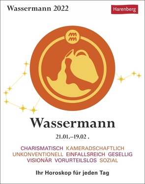 Wassermann Kalender 2022 von Harenberg, Satorius,  Robert