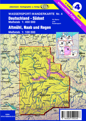 Wassersport-Wanderkarte / Deutschland Südost mit Altmühl, Naab und Regen für Kanu- und Rudersport von Jübermann,  Erhard