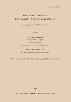 Wege zur automatischen Überwachung des Thomasverfahrens von Knüppel,  Helmut, Mayer,  Karl Ernst, Stumpf,  Arthur