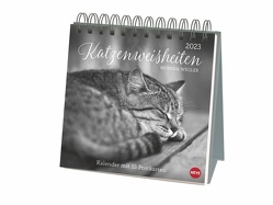Wegler Katzen Weisheiten Premium-Postkartenkalender 2023. 53 Postkarten mit zauberhaften Katzenfotos und Zitaten in einem kleinen Kalender für Katzenfans. von Heye, Wegler,  Monika