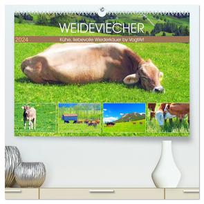 Weideviecher, Kühe liebevolle Wiederkäuer (hochwertiger Premium Wandkalender 2024 DIN A2 quer), Kunstdruck in Hochglanz von VogtArt,  VogtArt