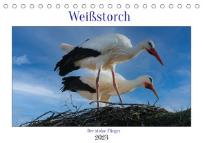 Weißstorch, der stolze Flieger (Tischkalender 2023 DIN A5 quer) von Geggier,  Mirjam