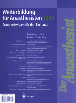 Weiterbildung für Anästhesisten 2000 von Bardenheuer,  H.J., Forst,  H., Rossaint,  R., Spahn,  D.R.